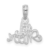De-Ani Sterling Silver Rhodium-plated Polished #1 MOM Script Pendant