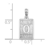 De-Ani Sterling Silver Rhodium-Plated Polished 0 Mile Marker Key West Pendant - QC-3BE03CA4-1784