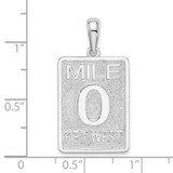 De-Ani Sterling Silver Rhodium-Plated Polished 0 Mile Marker Key West Pendant - QC-AC057EED-7812