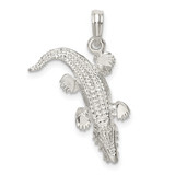 De-Ani Sterling Silver Rhodium-Plated Polished 3D Alligator Pendant