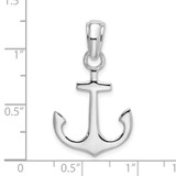 De-Ani Sterling Silver Rhodium-Plated Polished 3D Anchor Pendant - QC-23A91F54-8930