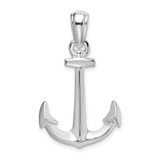 De-Ani Sterling Silver Rhodium-Plated Polished 3D Anchor Pendant - QC-5AC88E58-3859