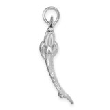 De-Ani Sterling Silver Rhodium-Plated Polished 3D Blue Marlin Pendant