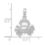 De-Ani Sterling Silver Rhodium-Plated Polished 3D Cancer Zodiac Pendant