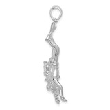 De-Ani Sterling Silver Rhodium-Plated Polished 3D Female Scuba Diver Pendant - QC-5345EF1A-6218