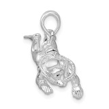 De-Ani Sterling Silver Rhodium-Plated Polished 3D Female Scuba Diver Pendant - QC-EBE73FD6-7806