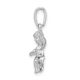 De-Ani Sterling Silver Rhodium-Plated Polished 3D Guardian Angel Pendant