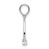 De-Ani Sterling Silver Rhodium-plated Polished 3D Horse Stirrup Pendant