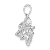 De-Ani Sterling Silver Rhodium-Plated Polished 3D Large Conch Shell Pendant