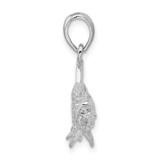 De-Ani Sterling Silver Rhodium-Plated Polished 3D Oxeye Tarpon Fish Pendant - QC-1299739D-3274