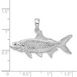De-Ani Sterling Silver Rhodium-Plated Polished 3D Oxeye Tarpon Fish Pendant - QC-1299739D-3274