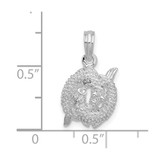 De-Ani Sterling Silver Rhodium-Plated Polished 3D Pisces Zodiac Pendant