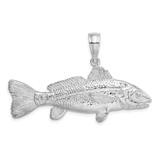 De-Ani Sterling Silver Rhodium-Plated Polished 3D Red Fish Pendant - QC-0A07B4C7-2024