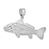 De-Ani Sterling Silver Rhodium-Plated Polished 3D Red Fish Pendant - QC-0A07B4C7-2024
