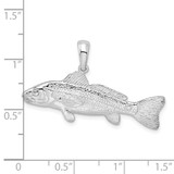 De-Ani Sterling Silver Rhodium-Plated Polished 3D Red Fish Pendant - QC-4EF9A1F4-6215