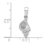 De-Ani Sterling Silver Rhodium-Plated Polished 3D Wentletrap Shell Pendant