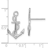 De-Ani Sterling Silver Rhodium-Plated Polished Anchor with Rope Post Earrings - QE-1549A6AE-5986