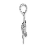 De-Ani Sterling Silver Rhodium-Plated Polished and Satin Swordfish Pendant - QC-872988ED-2817