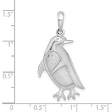De-Ani Sterling Silver Rhodium-Plated Polished and Textured Penguin Pendant