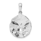 De-Ani Sterling Silver Rhodium-Plated Polished and Textured Sand Dollar Pendant - QC-C3A75D2E-9389