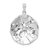 De-Ani Sterling Silver Rhodium-Plated Polished and Textured Sand Dollar Pendant - QC-F3148580-3195