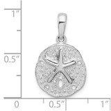 De-Ani Sterling Silver Rhodium-Plated Polished and Textured Small Sand Dollar Pendant - QC-15877EA6-3606