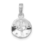 De-Ani Sterling Silver Rhodium-Plated Polished and Textured Small Sand Dollar Pendant - QC-9FB30F45-9503