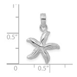 De-Ani Sterling Silver Rhodium-Plated Polished and Textured Small Starfish Pendant