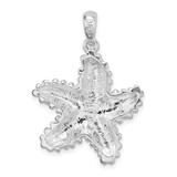 De-Ani Sterling Silver Rhodium-Plated Polished and Textured Starfish Pendant - QC-58DB3453-7645