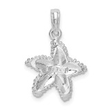 De-Ani Sterling Silver Rhodium-Plated Polished Beaded Starfish Pendant - QC-BFA180FD-9276