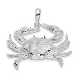 De-Ani Sterling Silver Rhodium-Plated Polished Blue Crab Pendant - QC-464731EE-5236
