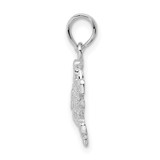 De-Ani Sterling Silver Rhodium-Plated Polished Blue Crab Pendant - QC-D13D6152-4486