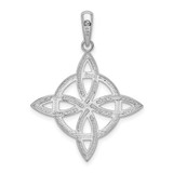 De-Ani Sterling Silver Rhodium-Plated Polished Celtic Eternity Knot Pendant