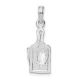 De-Ani Sterling Silver Rhodium-Plated Polished Cheese Board with Knife Pendant