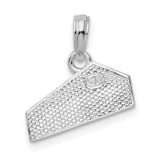 De-Ani Sterling Silver Rhodium-Plated Polished Cheese Wedge Pendant