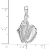 De-Ani Sterling Silver Rhodium-Plated Polished Conch Shell Pendant - QC-DD26DD17-2542