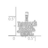 De-Ani Sterling Silver Rhodium-Plated Polished DADDYS LITTLE GIRL Pendant