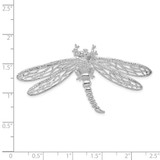 De-Ani Sterling Silver Rhodium-Plated Polished Dragonfly with Filigree Wings Slide