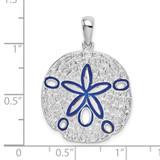 De-Ani Sterling Silver Rhodium-Plated Polished Enameled Sand Dollar Pendant - QC-0C6B55AD-8777