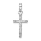 De-Ani Sterling Silver Rhodium-plated Polished Flat Latin Cross Pendant - QC-ECF13F86-9428