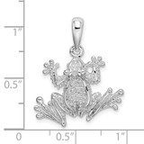De-Ani Sterling Silver Rhodium-Plated Polished Frog Pendant - QC-4B96A568-5353
