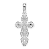 De-Ani Sterling Silver Rhodium-Plated Polished Lace Trim Crucifix Pendant