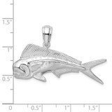 De-Ani Sterling Silver Rhodium-Plated Polished Mahi-Mahi Fish Pendant - QC-F4FB7696-1343