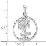 De-Ani Sterling Silver Rhodium-Plated Polished Marco Island Palm Tree Pendant - QC-48562565-9955