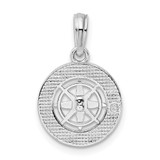 De-Ani Sterling Silver Rhodium-Plated Polished Mini Compass Pendant
