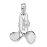 De-Ani Sterling Silver Rhodium-Plated Polished Moveable 3D Propeller Pendant - QC-B7680309-3813