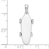 De-Ani Sterling Silver Rhodium-Plated Polished Moveable 3D Skateboard Pendant