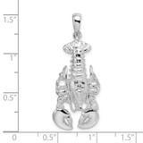 De-Ani Sterling Silver Rhodium-Plated Polished Moveable Lobster Pendant - QC-3145D50F-4973