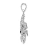 De-Ani Sterling Silver Rhodium-Plated Polished Moveable Lobster Pendant - QC-8B5284A0-5431