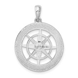 De-Ani Sterling Silver Rhodium-Plated Polished Nautical Compass Pendant - QC-C78A6F4F-2500